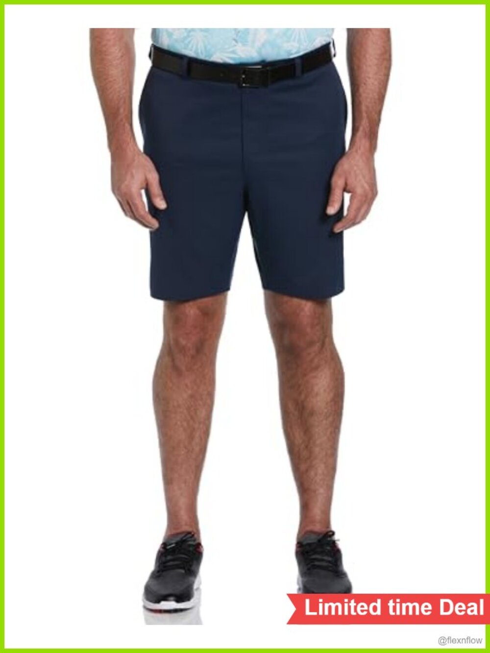 Men's 9" Flat Front Golf Shorts Active Waistband Performance Stretch UPF 15